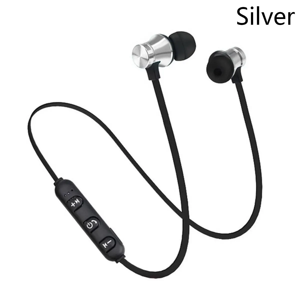 Bluetooth наушники беспроводные наушники-вкладыши с микрофоном Магнитная Спортивная bluetooth-гарнитура цветная bluetooth-гарнитура для iPhone Xs samsung 8 - Цвет: Silver