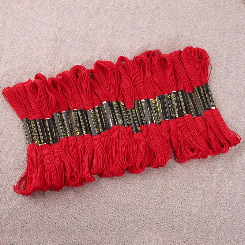 red(24 pcs) Oneroom 24 белый черный красный золотой крест нитки для вышивания крестиком вышивка нить проводка линия ручной заполнения линия из хлопка - Цвет: red(24 pcs)