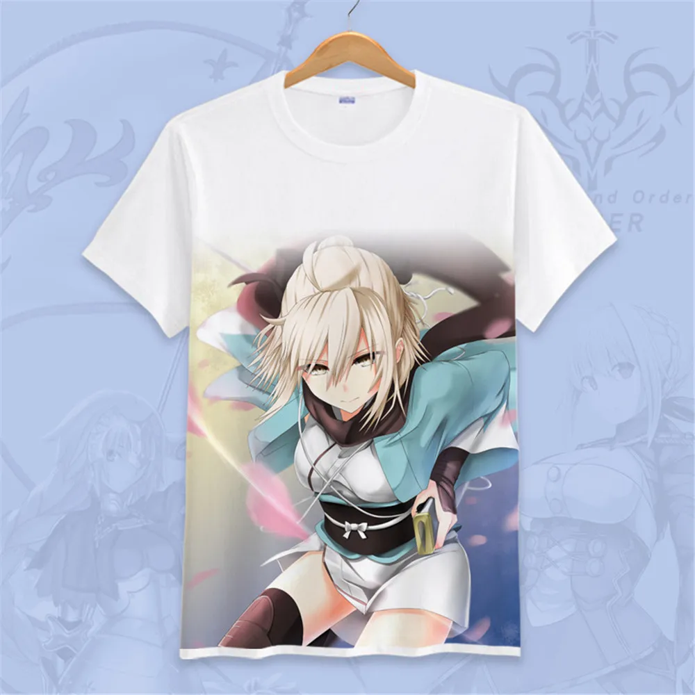 Fate Grand Order Футболка с принтом саблей аниме Fgo Emiya косплей футболки повседневные Okita