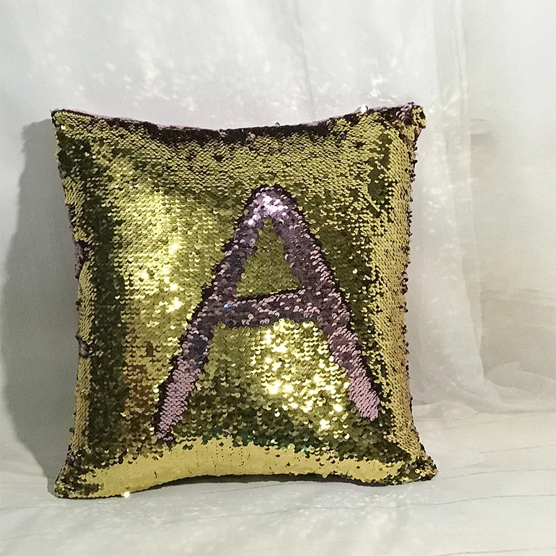Роскошные двусторонние пайетки Русалка блесток Подушка Волшебная цветная