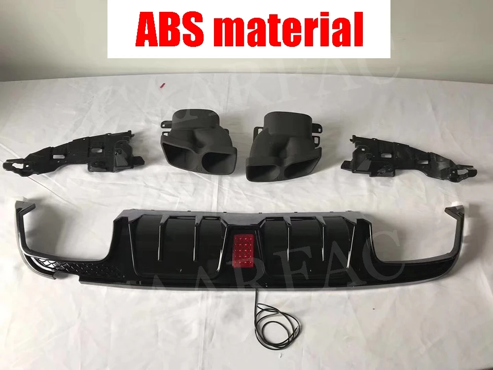 C класс ABS задний бампер диффузор для губ с выхлопными наконечниками для Benz W205 C200 C300 C43 C63 AMG Седан 4 двери- B стиль