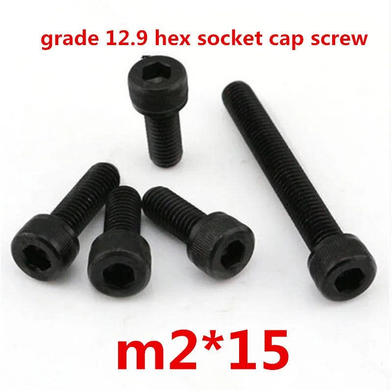 

500pcs m2*15 high strength grade 12.9 alloy steel with black oxide hexagonal / hex socket head cap screw