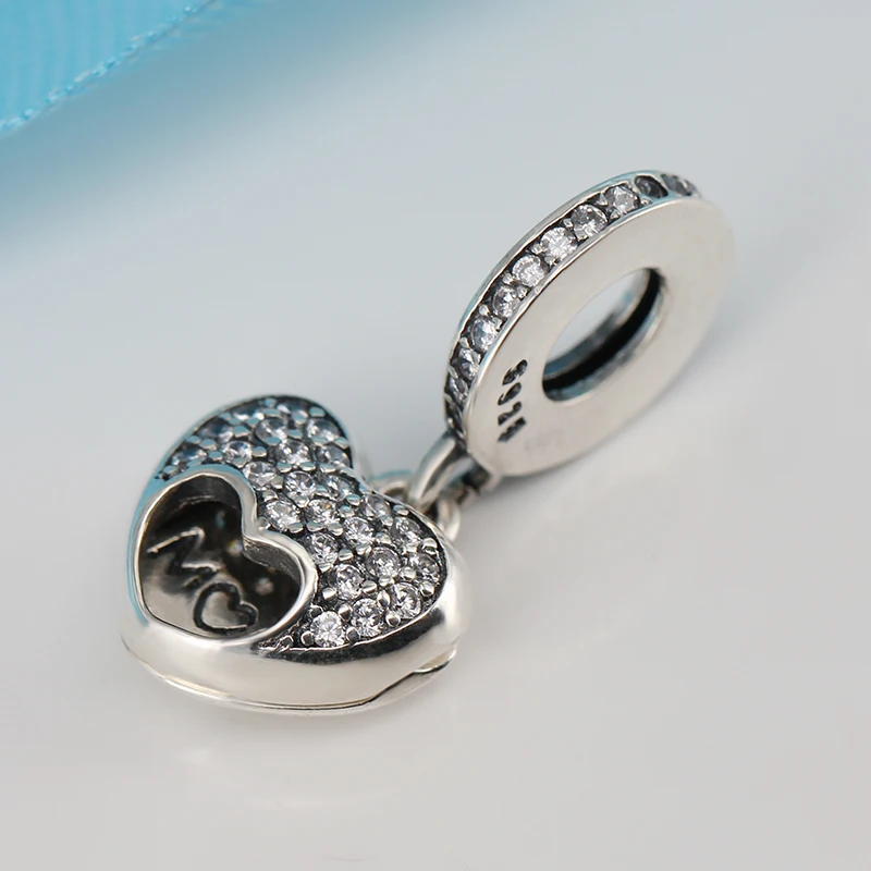 Оригинальные бусины из стерлингового серебра 925 пробы с подвеской I Love My Mum и