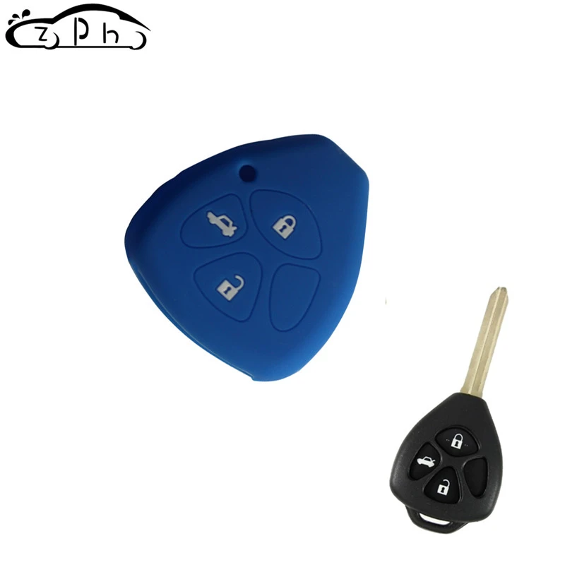 Силиконовый чехол для ключей Toyota Camry Crown Ruiz Corolla Vios Reiz Avensis Rav4 Scion с 3 кнопками