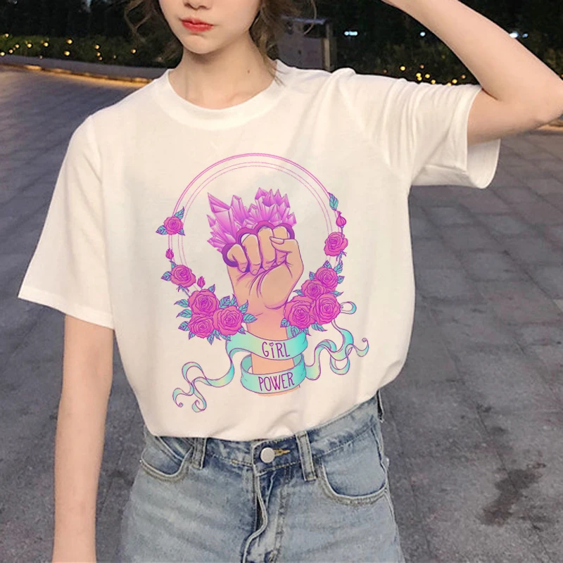Новые феминистские футболки женские права GRL PWR Harajuku Ullzang футболка для девочек 90s графическая футболка корейский стиль Топ Тройники женские
