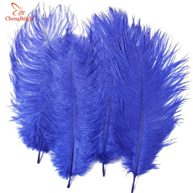 

CHENGBRIGHT Cheap 500Pcs/Lot Natural Royal Blue Ostrich Feathers Hard Rod 15-70CM Hotel Party Wedding Decorations Jewelry Plumes