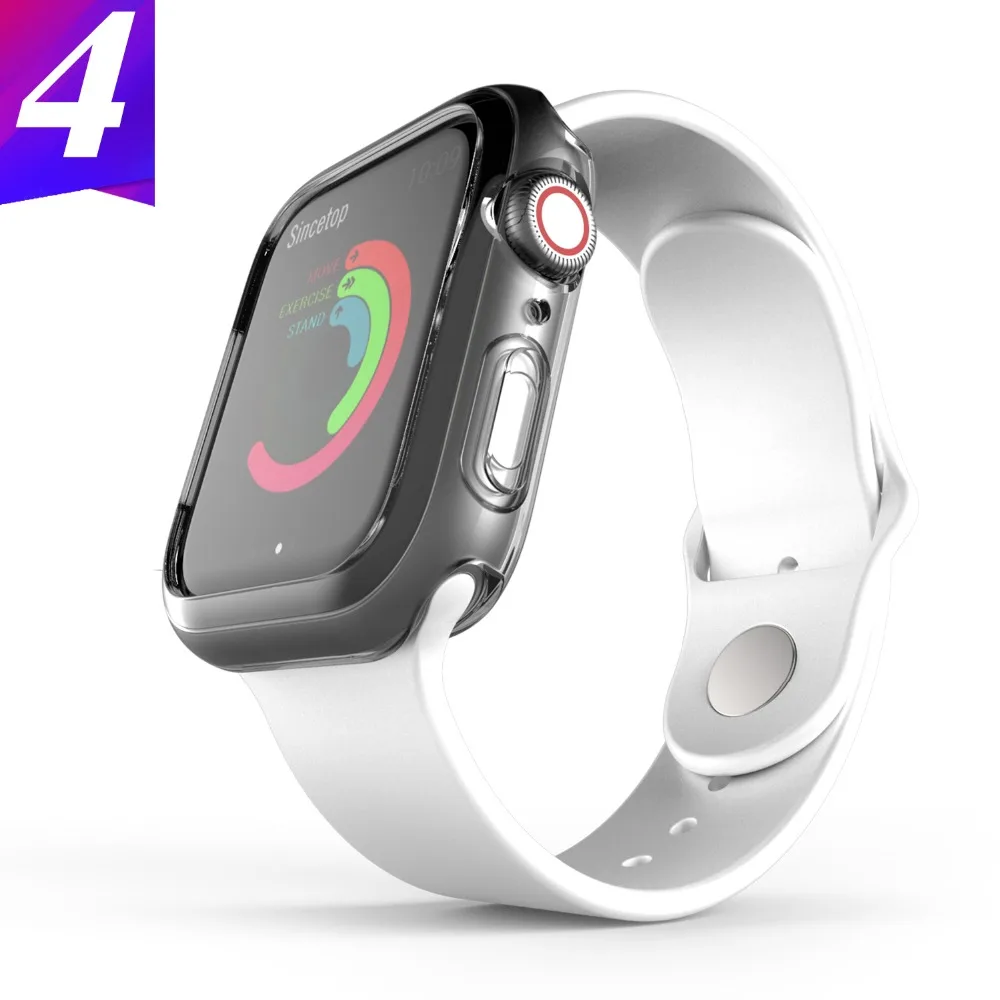 Бампер для apple watch series 1 2 3 4 5 PC чехол тонкий чехол для iWatch тонкий протектор пластиковая черная рамка 40 44 38 42 мм ремешок