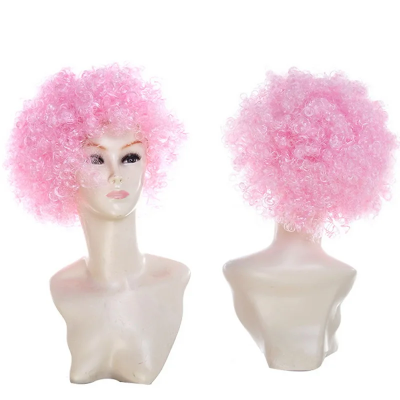 Pink Dozzlor 6 цветов клоун взрывающиеся искусственные накладные волосы Косплей короткие волосы Хэллоуин Патри шляпы праздничное событие поставки Мути-цвет парик - Цвет: Pink
