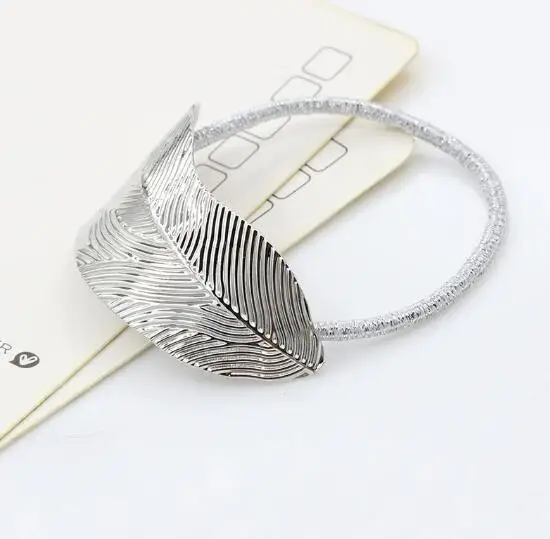 Повязка на голову женская листок резинка для волос Модный Эластичный ободок