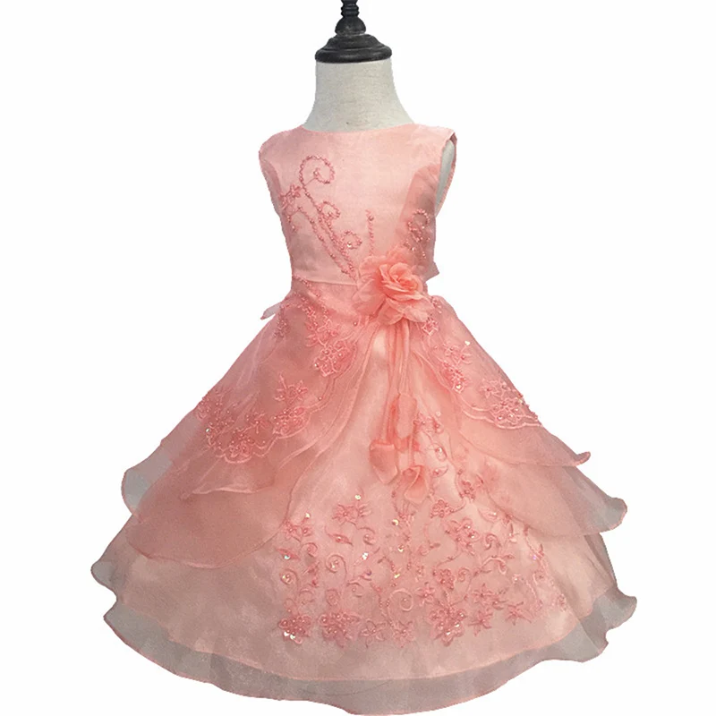 New Princess Dresses with Self-contained bustle for Girls and Tutu Dress in wedding party Costumes 2-14 years Kids dress | Детская