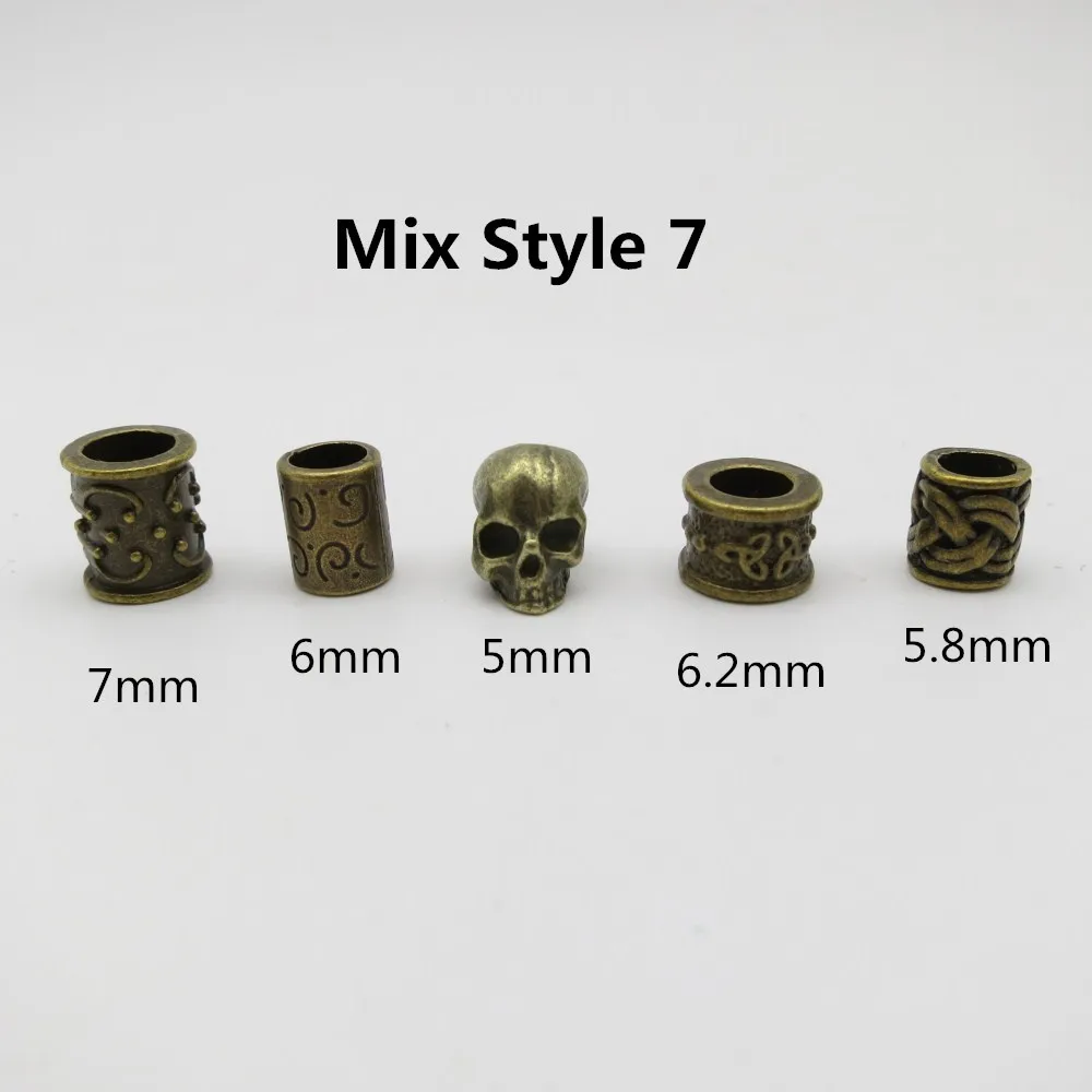 Mix Style 7 5 шт./упак. разных стилей Viking, подвязанные лентой, с объемной волной, бороды, дредлоки, для увеличения объема, бусины кольца трубки для Аксессуары для волос - Цвет: Mix Style 7