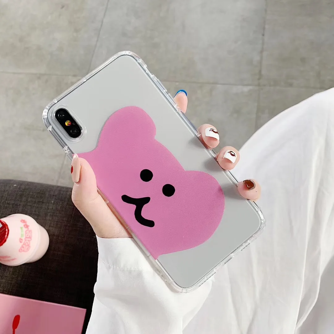 Korea Cartoon INS Rainbow Bear Cute avatar Transparent case for iphone X XS Max Xr 7 8 6s 6 Plus soft silicone cover Fundas |