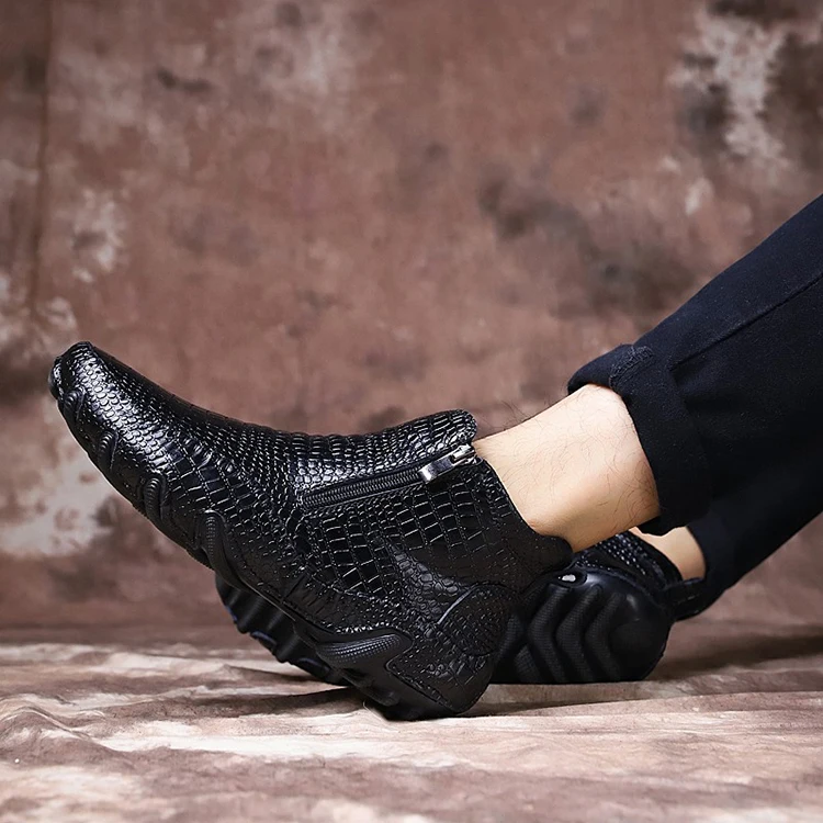 Mens Boots Winter New British Style Fashion Boot Shoes For Men Casual Boots Slip-On Design Ankle Boots