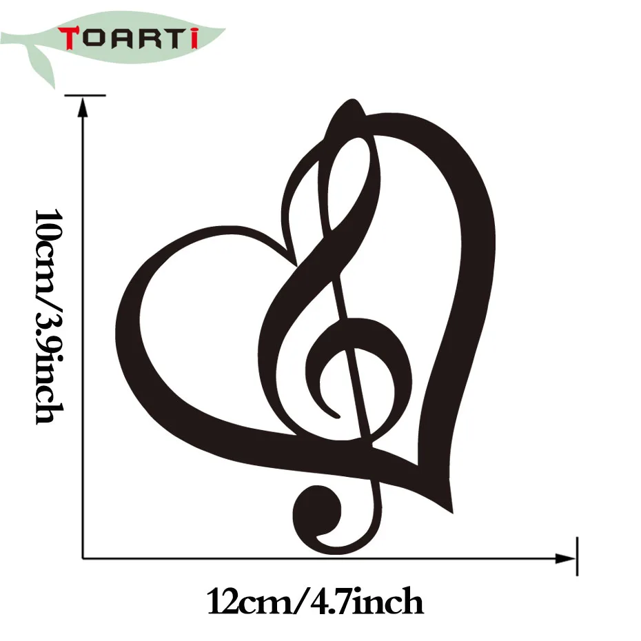 Переводная наклейка с сердечком и тройным клифом на окно автомобиля для стенок