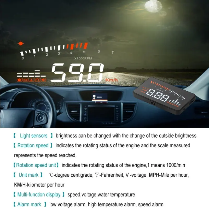 Фото Автомобильный проекционный дисплей HUD для Volkswagen VW Tiguan Touareg Routan Touran 2010-2025, аксессуары для проектора лобового стекла №3