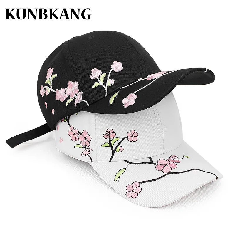 Новый Для женщин мода цветок Бейсбол Кепки вышивка Snapback Шапки Хлопок Женский для