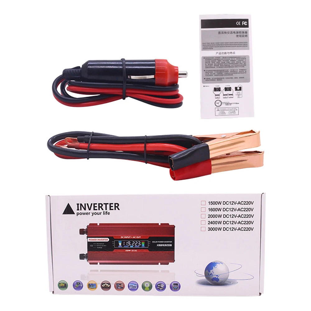2000 Вт ЖК дисплей Автомобильный инвертор питания источник Dc12v 24v к Ac220v цифровой