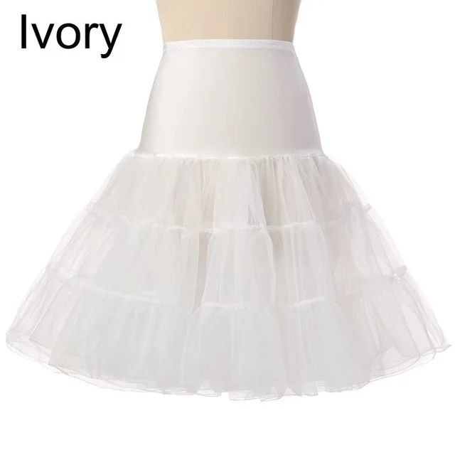 Ivory 24 часа в сутки для 50s Косплэй подкладка «рокабилли» платье кринолин для женщин Свадебные Нижняя рокабилли платье-пачка - Цвет: Ivory