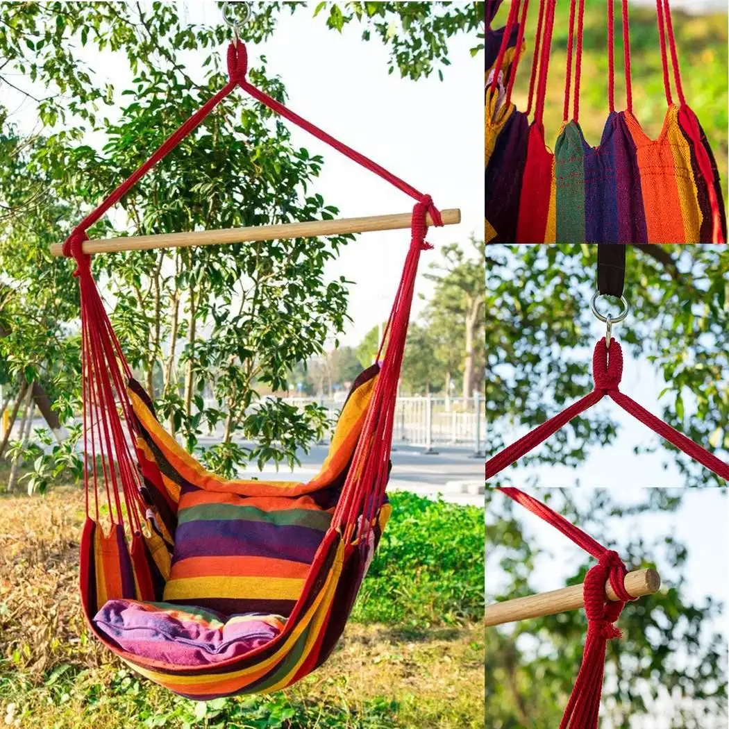 Брезентовый стул качалка висячий канат садовый 150 кг (без деревянной палочки) для