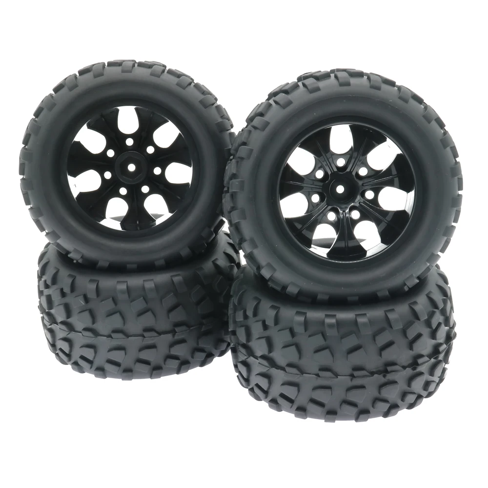 4PCS/Set 7Spoke 10Spoke 14Spoke Wheel Rim Tyre/tire Set for 1:10 Big Foot Monster Truck 125mm ToysModel Car Remote Control 94108 | Игрушки и