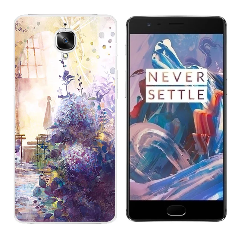 for Oneplus 3/3T Case 5.5&quot Protective Back Phone Cover 3T Botanic Printing Coque Oneplus3 Three Fundas |