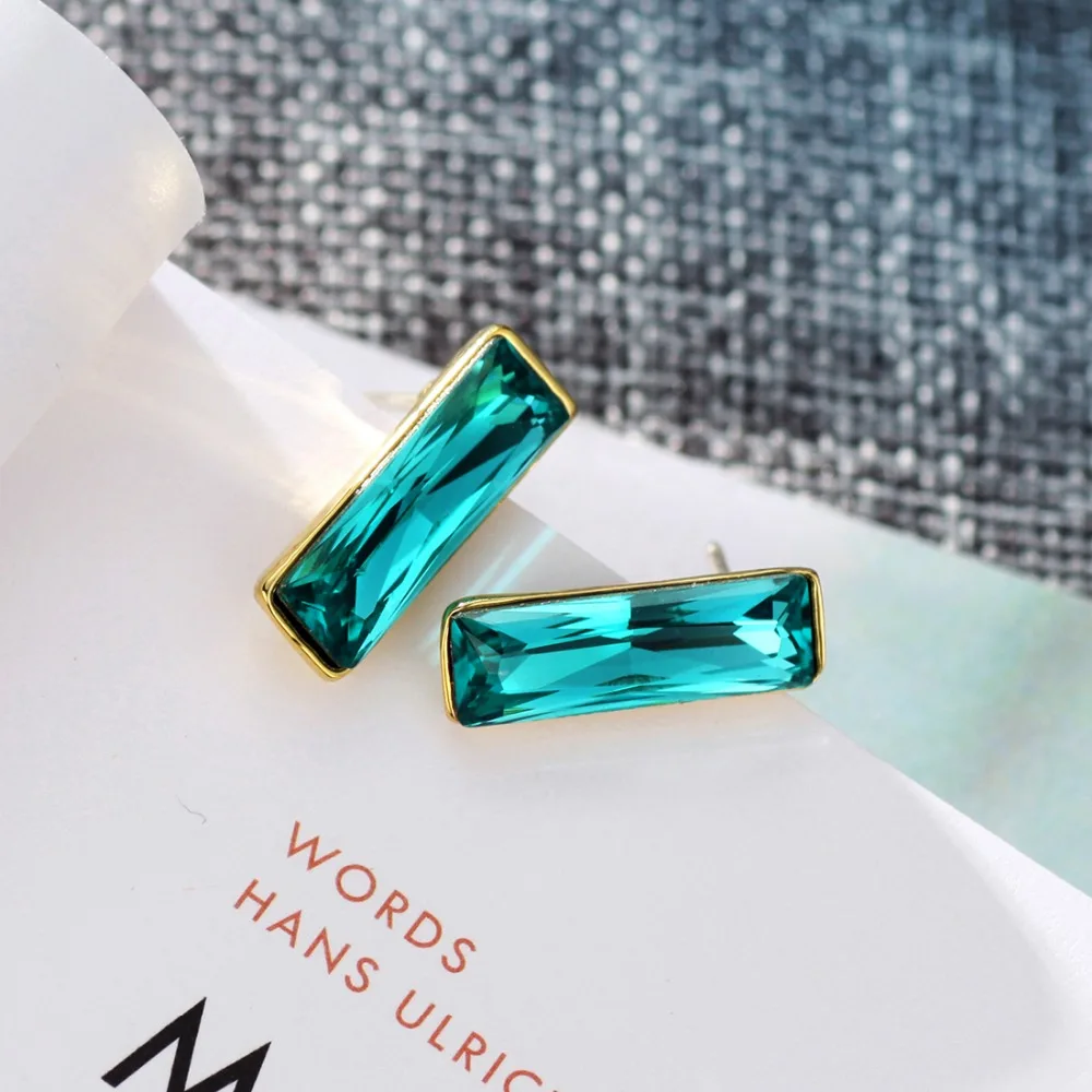 Набор украшений с кристаллами Neoglory ожерелье и серьги в виде прямоугольника