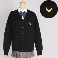 spring autumn japanese style students girls cardigans sweater kawaii jk school uniforms symbol moon embroidery knitwear