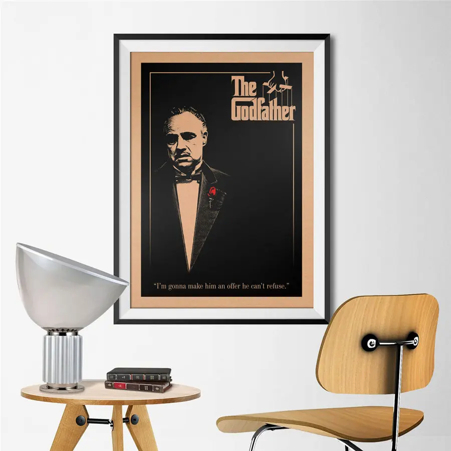 Ретро постер к фильму Godfather Настенная Наклейка для гостиной винтажная крафт