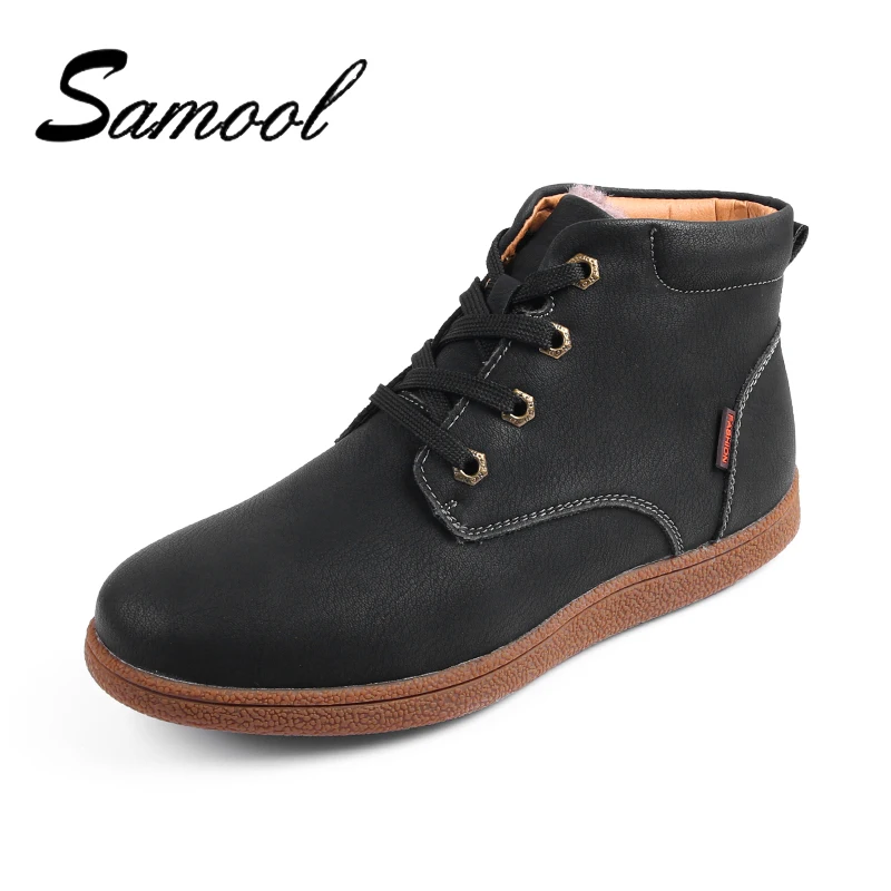 Genuine Leather Mens Ankle Boots Breathable Men High Top Shoes Outdoor Casual Males Winter Homme Large Size Lx5 | Обувь