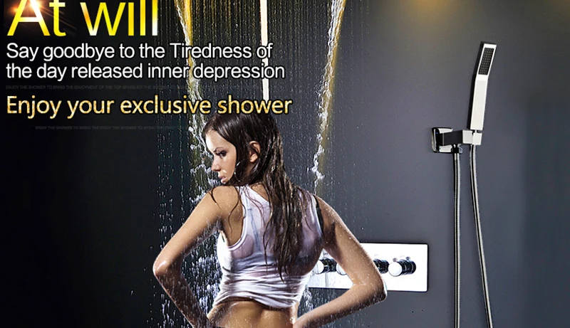 Многофункциональный набор для душа в ванной комнате Смеситель Водопад Rainfall SPA Потолочный светильник для душа от дождя