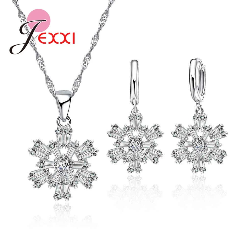 Женский ювелирный комплект из колье и серёг серебра 925 пробы | Украшения