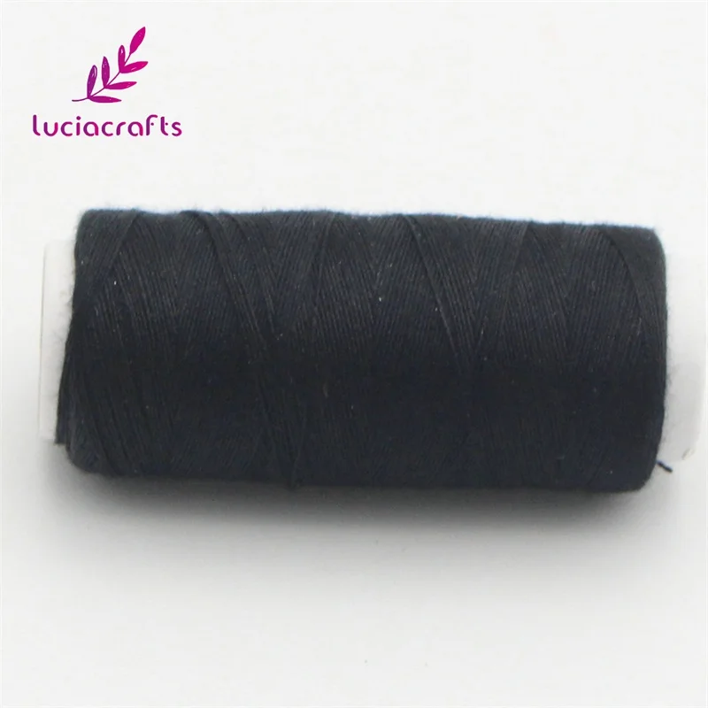 black 1roll Lucia crafts 1 рулон 5,5*3,2 см полиэфирные швейные нитки набор крепкие и прочные швейные нити для вышивания ручная работа W0806 - Цвет: black 1roll