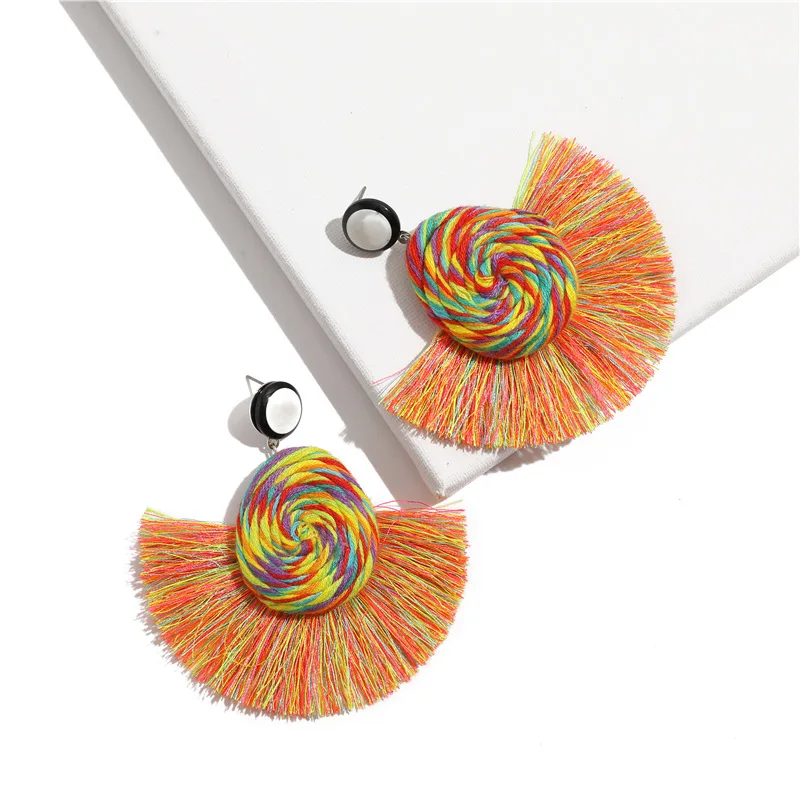 Handmade Exaggeration Drop Earrings For Women Bohemian Style Tassel Wedding Trendy Dangle Jewelry ET63 | Украшения и аксессуары