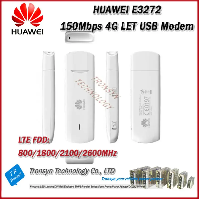 Новое поступление Оригинальный разблокированный LTE FDD 150 Мбит/с HUAWEI E3272 4G модем с