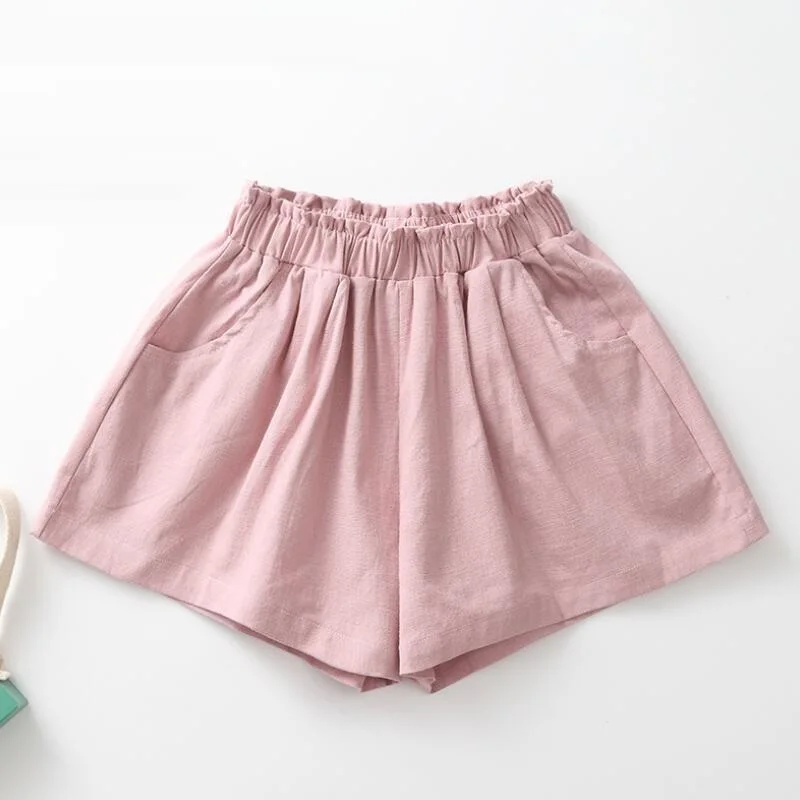pink kids shorts Детская одежда школьные шорты для девочек летние шорты для маленьких девочек-подростков детские штаны для девочек 6, 8, 10, 12 лет - Цвет: pink kids shorts