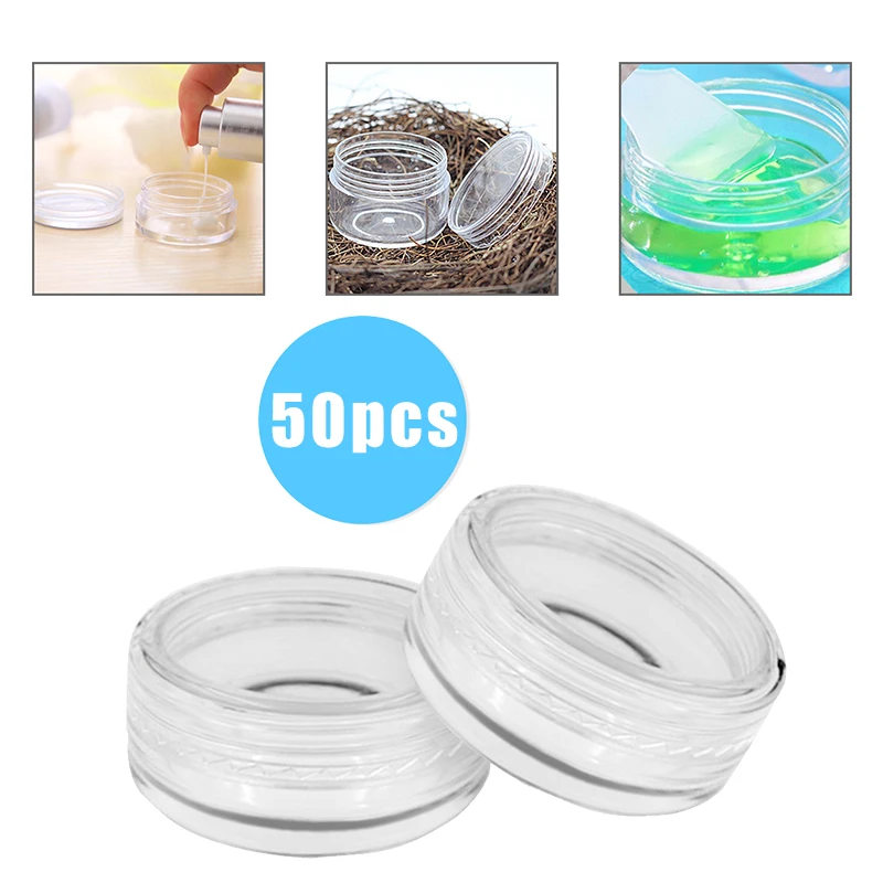 50 шт. пустая банка для косметики контейнер макияжа и крема лица пластиковая