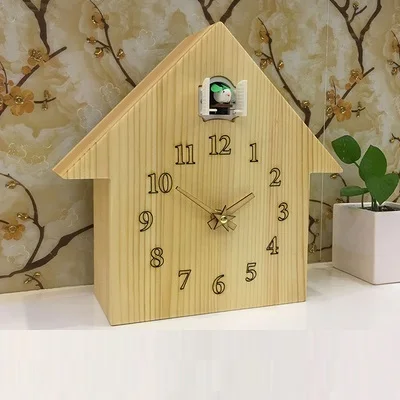 Часы Cuckoo для гостиной, креативные простые часы для спальни, бесшумные детские часы с будильником, деревянные часы, современный декор - Цвет: needle