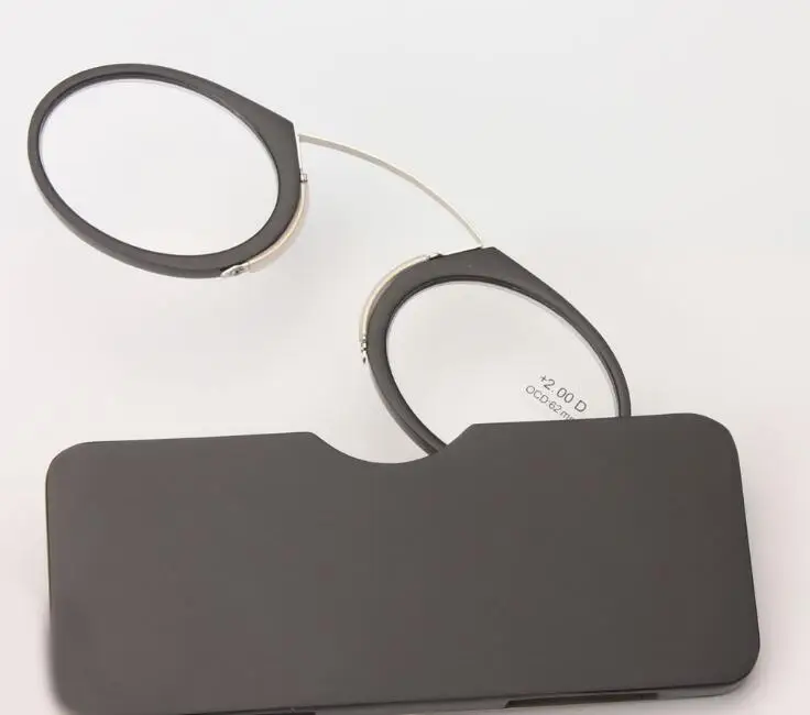 Портативный зажим для носа пресбиопические очки Кошелек Очки чтения с чехлом