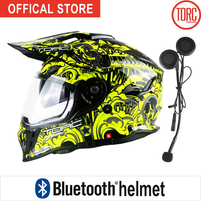 Bluetooth мотоцикл анфас мотоциклетный шлем Casco двойной линзы motorcross бездорожью шлем подключения телефона Поддержка вызова T331