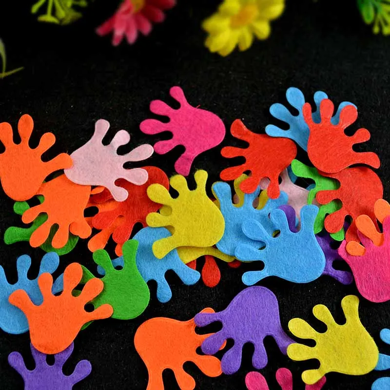 

Разные цвета, войлочные ладони для рук, конфетти, Аппликации, рукоделие, украшение для открыток