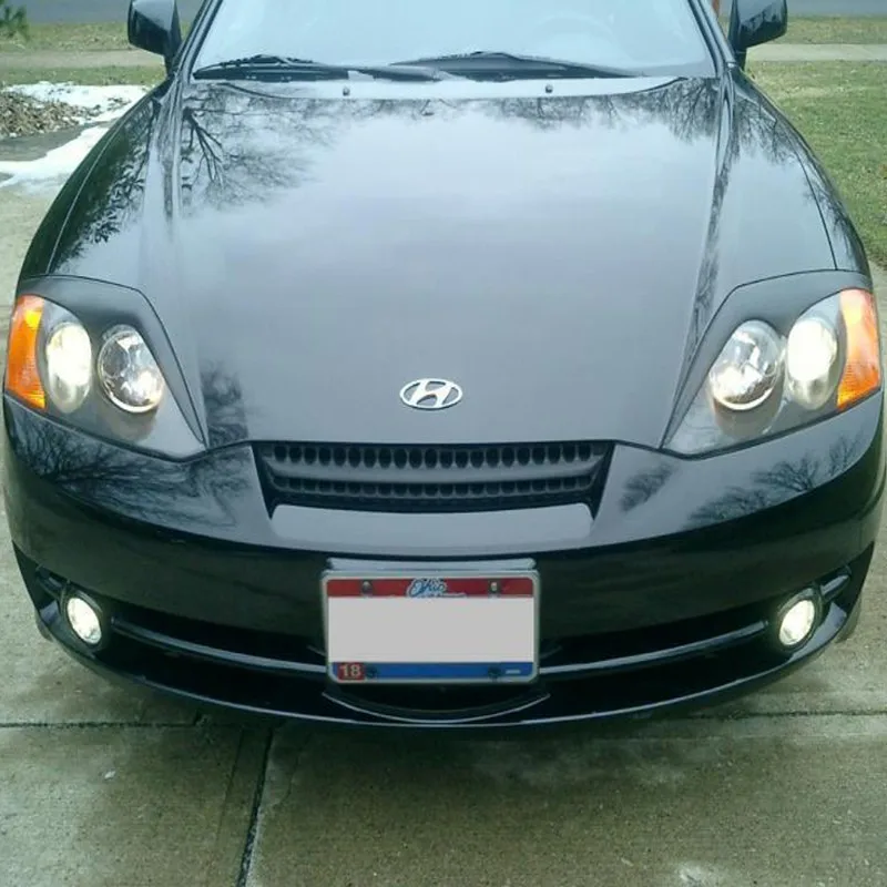 Для hyundai Coupe углеродное волокно фары автомобиля брови крышка отделка наклейка 2003-2006