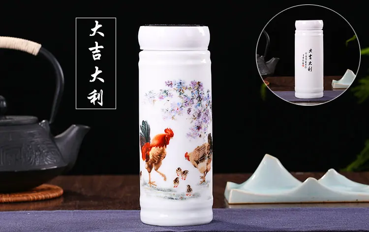OUSSIRRO портативный двухэтажный керамический термос Jingdezhen дорожные термосы