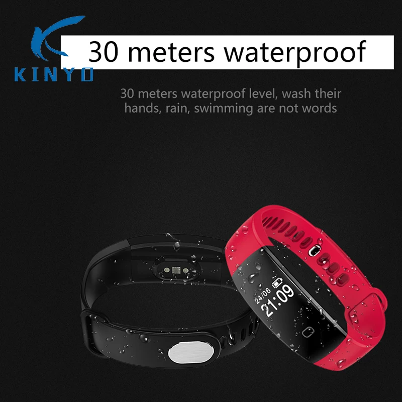 Мониторинг сердечного ритма Smartband IP68 водонепроницаемый цветной ремешок для