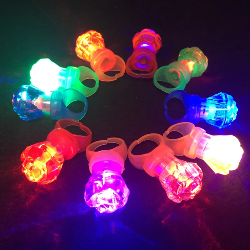 36 шт./лот кольцо на палец со светодиодной подсветкой в виде Розы светодиодное