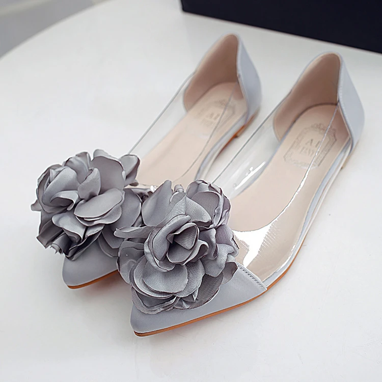 Балетки женские прозрачные с острым носком дизайнерские туфли на плоской