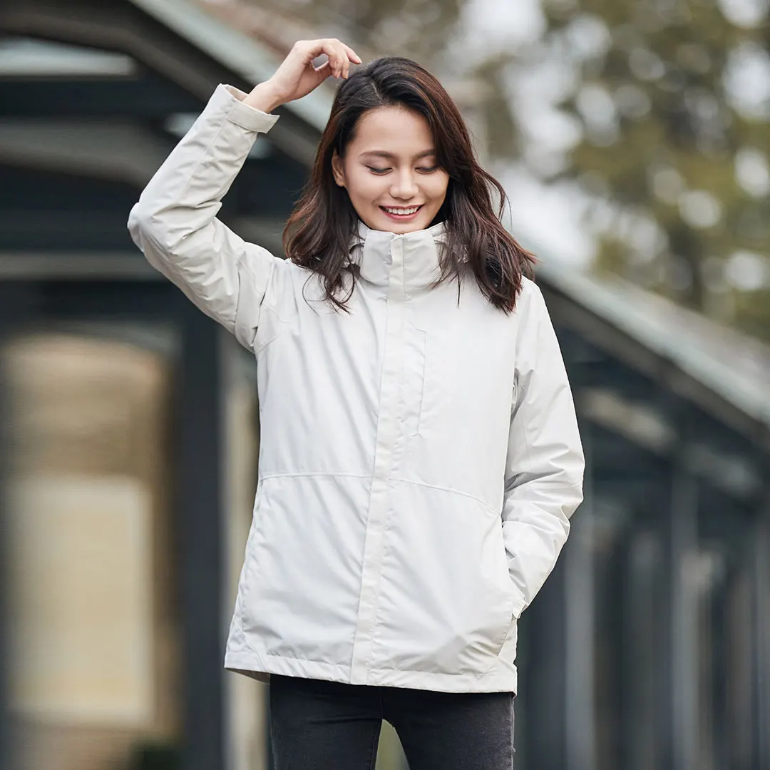 Women White XLL Xiaomi 3 в 1 куртка для путешествий Водонепроницаемый бомбер Для мужчин Для женщин куртки для пар куртка из искусственной кожи pu ветровка куртка с капюшоном в стиле хип-хоп Уличная одежда - Цвет: Women White XLL