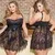 Сексуальное женское нижнее белье Babydoll, эротическое женское черное кружевное платье размера плюс, костюм, одежда для сна, Прозрачное нижнее белье с вырезом