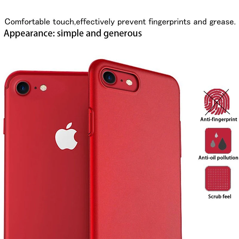 Ascromy Full Cover Soft Matte TPU Case for Apple iPhone 7 6 6S Plus 8 Back Sillicone Silicone Luxury capa Accessories |