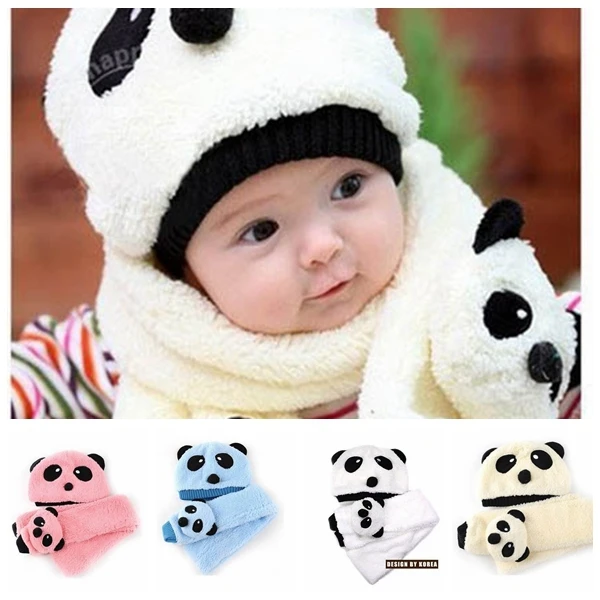 BH19 Горячая продать ребенка шляпу panda стиль искусственного хлопок шерсть детская