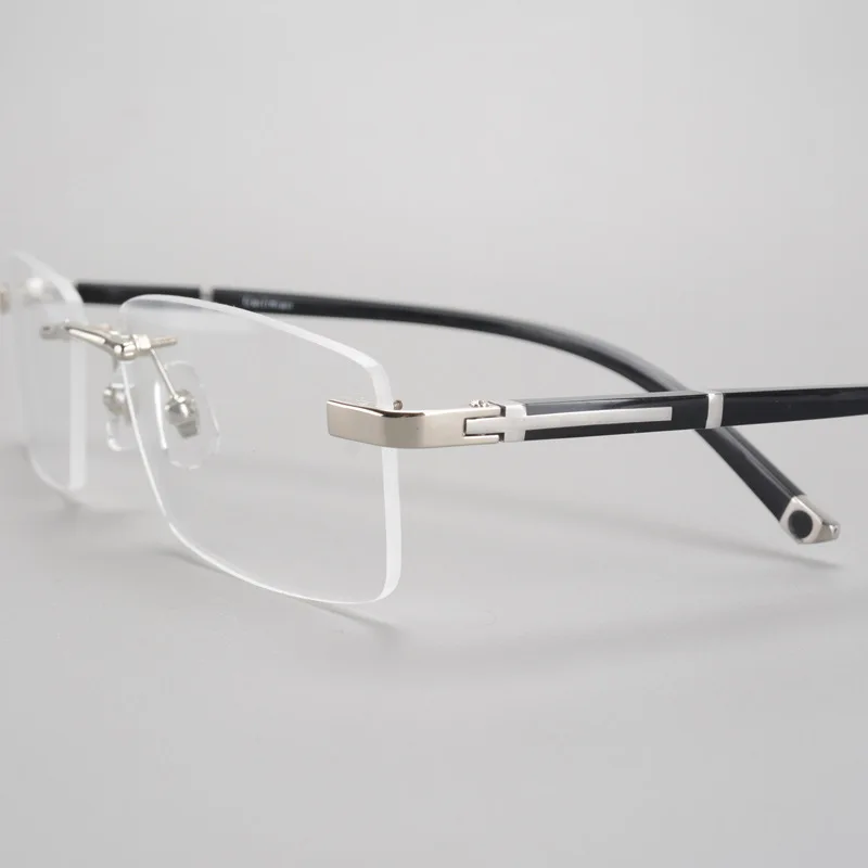 

Vazrobe Glasses Frame Men Rimless Eyeglasses Man Fashion Prescription Spectacles Optical Male Eyeglass Degree Points Clear Lens